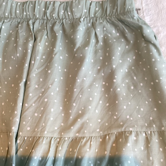 CY Fashion Green Polka Dot High Low Hem Prairie Cowgirl Boho,Rayon Skirt L Y2K - Picture 4 of 6